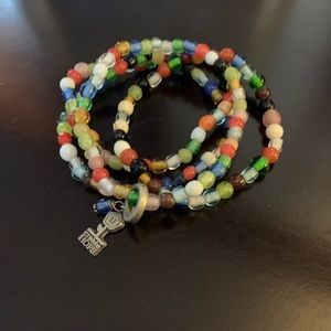 Four beaded bracelets